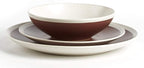 Rock Ridge Speckled Stoneware Dinnerware Set (12pc Set, Brown and Ivory)