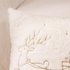 Christmas Embroidered Throw Pillow Cover - Soft Chenille Holiday Decorative Cushion for Xmas Tree Decor, Winter Home Decor, Cozy Living Room Bedroom Sofa (Reindeer, 22" x 22" (Pack of 2))