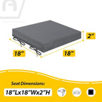 AAAAAcessories Outdoor Seat Cushions for Chairs, Waterproof, Fade-Resistant Patio Furniture Replacement Cushions, 18" x 18" x 2", Set of 2, Dark Gray