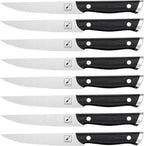 imarku Steak Knives, Steak Knives Set of 8, Serrated Steak Knife Set with Pakkawood Ergonomic Handle, Japanese HC Steel Steak Knife and Gift Box, Birthday Gifts for Women and Man
