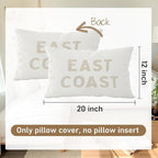 Coastal Throw Pillow Cover 12x20, Clean Girl Beige Preppy East Coast Coquette Decor for Girls Room College Sofa Couch Dorm - Beige
