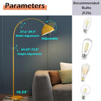 MIXL-Modern Arc Yellow Floor Lamp,Tall Reading Lamps Floor Standing,Adjustable Macaron Color Floor Lamps for Living Room Bedroom and Office