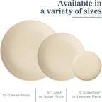 40 PCS Wheat Straw Dishes Sets | Reusable Dinnerware Set for 8 - Dinner Plates, Cereal Bowls, Drinking Glasses Unbreakable Plastic Plates and Bowls Sets Microwave Safe for Kitchen - Beige