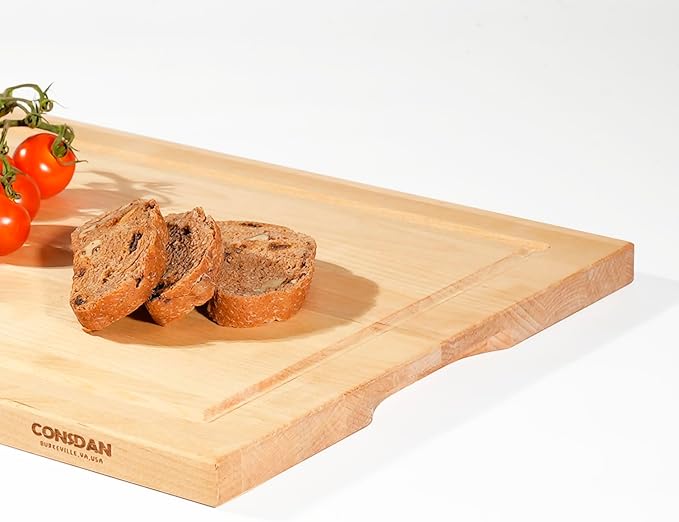 CONSDAN Wood Cutting Board for Kitchen, 16 x 12, Soild Birch Wood, Edge Grain, Chopping Board, Butcher Block with Juice Groove, Prefinished with Food-Safe Oil, 3/4" thick