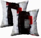 CAPSCEOLL Black Red Grey Art Artwork Throw Pillow Covers,Decorative Throw Pillow Covers 18 X 18 Inches Set of 2 Pillow Cases Decorative,Abstract Oil Painting Pillowcases for Bedroom,Living Room