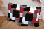 CAPSCEOLL Geometric Throw Pillow Covers 16X16 Set of 2 Soft Geometry Black Red White and Gray Pillow Cases Cushion Covers for Living Room Bedroom Decorative Throw Pillowcases for Sofa Couch Chair