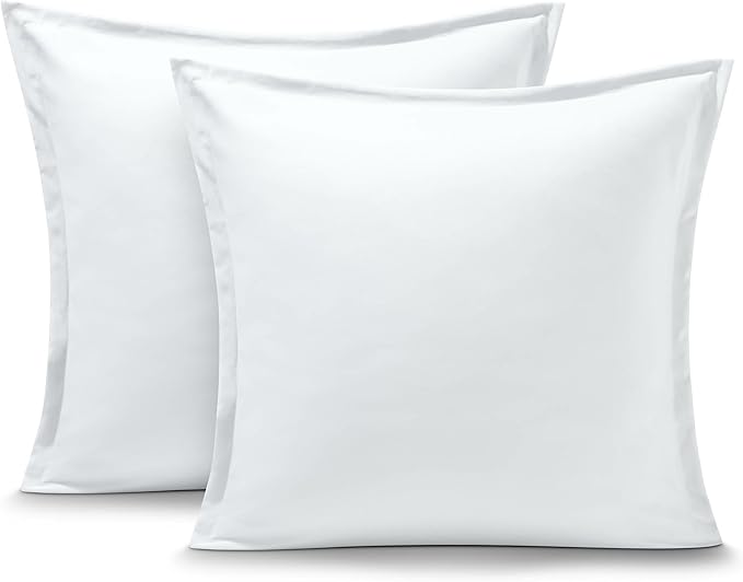 Bare Home Euro Pillow Sham Covers - Set of 2 - Premium 1800 Ultra-Soft Microfiber - Double Brushed - Bed Pillow Shams - Pillows Not Included (Set of 2, White)