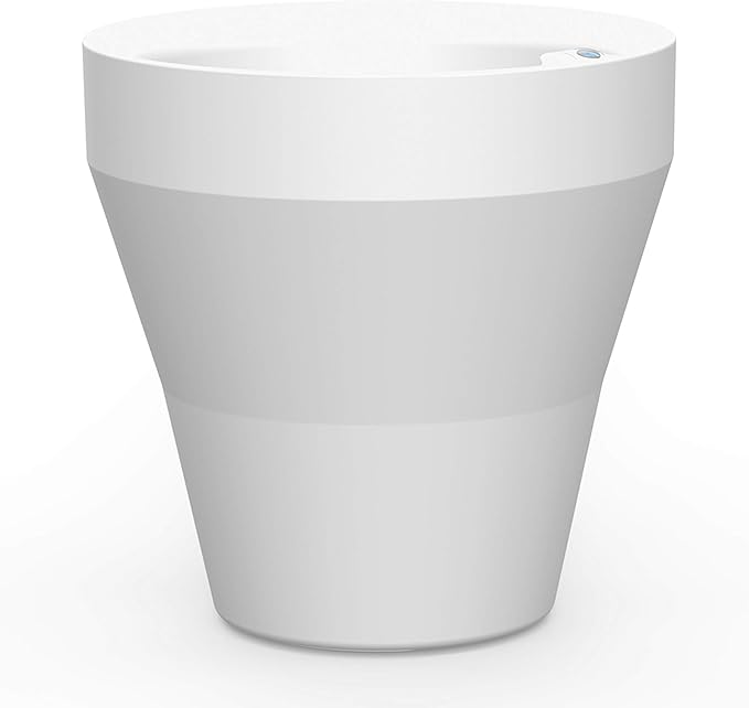 Crescent Garden Rim TruDrop Planter, Self-Watering Plant Pot, 22-Inch (Alpine White)
