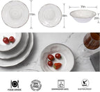 Melamine Dishes Dinnerware Sets - 12pcs Melamine Dinner Plates, Salad Plates and Bowls, for Everyday Use White
