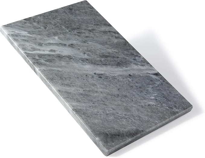 Koville Brazilian Natural Marble Cutting Board for Kitchen, 12x8inch Hand Crafted Marble Slab for Cheese, Charcuterie, Pastry Board - Wedding Gift, House Warming Gift