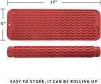Silicone Dish Drying Mat for Multiple Usage,Easy clean,Eco-friendly,Heat-resistant Silicone Mat for Kitchen Counter,Sink,Bar,Bottle,or Cup Red M 17 inches x 6 inches