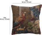 Charlotte Home Furnishings Floral Decorative Throw Pillow Cover 19x19 in, Perroquet French Country Couch Pillow Case, Home Decor Cozy Tapestry Cushion Cover, European Cotton Jacquard Woven