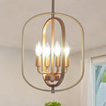 Gold Chandelier for Dining Room Light Fixture, 4 Light Entryway Light Fixture, Adjustable Modern Farmhouse Chandelier Foyer Lighting Fixtures Rustic Kitchen Chandelier for Entryway, Foyer, Living Room
