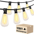 DAYBETTER 120FT Outdoor String Lights Waterproof 60 pcs Warm White LED Bulbs 2700K for Patio, Yard, Garden & Holiday Decor Durable Weatherproof Lights for Parties, Weddings, Backyard Lighting