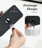 Luxspire Toothbrush Holder, 3 Slots Electric Toothbrush and Toothpaste Holder, Resin Bathroom Countertop Storage Bathroom Accessories Toothbrush Stand for Vanity Counter Organizer Caddy - Black