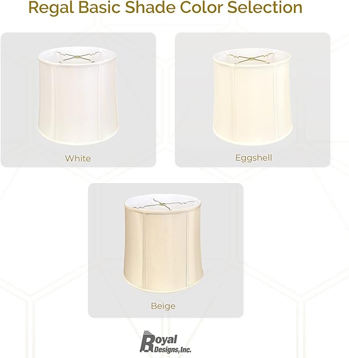 Royal Designs, Inc. Basic Drum Lamp Shade, Beige, 14" x 15" x 15"