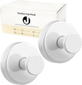 Suction Cup Hooks for Towels Robes, Heavy Duty Bathroom Shower Hooks Stainless Steel, No Drill on Smooth Wall,Glass,Mirror, Tile in Bedroom Kitchen to Hang Swimsuit Washcloths (2, White)