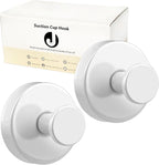 Suction Cup Hooks for Towels Robes, Heavy Duty Bathroom Shower Hooks Stainless Steel, No Drill on Smooth Wall,Glass,Mirror, Tile in Bedroom Kitchen to Hang Swimsuit Washcloths (2, White)
