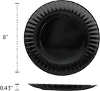 TP Melamine Plates Set of 8, 8-Inch Lightweight Reusable Plates for Picnic, Party, BBQ & Camping, Dishwasher Safe Tableware for Salads, Appetizers & Desserts, Black