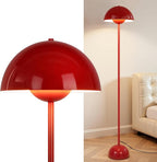 Red Floor Lamp for Living Room, 66'' Industrial Standing Lamp with Red Metal Shade&Base Reflecting Light Tall Lamp for Bedroom, Dark Red