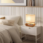 Eapmic Table Lamp,Bedside End Table Lamp Traditional Nightstand Desk Lamp Geometric Lamp with Shade for Living Bedroom Office (Modern,Style 1)