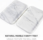 Vanity Trays, Marble Bathroom Tray for Countertop, Decorative Tray for Dresser Organizer, One Piece Serving Tray for Kitchen, Storage Tray for Kitchen Sink, Perfume, Jewelry Holder(Arabescato)