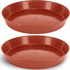 2 16 Inch (14.25in Base) Plant Saucers - Terra Cotta Colored Polypropylene Made in USA
