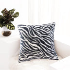 Black White Square Pillow Cover Soft Fluffy Fuzzy Faux Fur Zebra Stripe Throw Pillows Modern Decorative Accent Cushion Covers Pillowcase for Couch Sofa Living Room Bedroom, 20x20