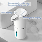 Liquid Soap Dispenser, Automatic Soap Dispenser, 13.5oz/400ml Automatic Soap Dispenser Touchless, USB Rechargeable 4 Level Adjustable Electric Hand Soap Dispenser, for Bathroom, Kitchen,Hotel(White)