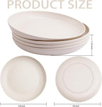 supernal 16pcs Lightweight Wheat Straw Plates,Unbreakable Plastic Dishes,Microwave Dishwasher Safe Party Plastic Dish,Beige Reusable Dinner Plates, Wheat Straw Dinnerware for Picnic,Birthday,Camping