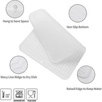 Silicone Dish Drying Mat for Multiple Usage,Easy clean,Eco-friendly,Heat-resistant Silicone Mat for Kitchen Counter or Sink,Refrigerator or drawer liner Translucent L 16 inches x 12 inches