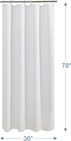 AmazerBath Waffle Shower Curtain White, Stall Shower Curtain 36x78 Inches, 240GSM Heavy Duty Fabric, Hotel Quality, Bathroom Accessories
