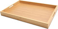 Serving Tray with Handles, 17"x12.5"x1.5" Large Bamboo Serving Tray for Ottoman, Decor Tray for Breakfast, Living Room, Drink, Coffe Table