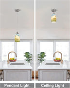3pack Mini Pendant Lights Kitchen Island Hand Blown Art Glass Hanging Ceiling Pendant Light Over Kitchen Sink Glass Pendant Light Shade for Coffee Bar,Dining Room,Stairs Multi Color