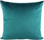 Teal Decor Throw Pillow Covers Soft Solid Square Velvet Decorative Couch Cushion Covers Cozy Pillow Cases Home Decoration for Patio Sofa Bedroom Office Car 18x18 Set of 2
