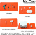Silicone Dish Drying Mat for Multiple Usage,Easy clean,Eco-friendly,Heat-resistant Silicone Mat for Kitchen Counter or Sink,Refrigerator or Drawer Liner Orange 5XL 36inches x 18inches