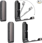 4Pcs Folding Coat Hooks, Zinc Alloy Folding Wall Hook for Hanging Coat Scarf Hat Robe Key Purse, folding coat hooks wall mounted with Screws(Gray)