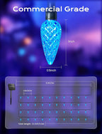 Brightown Solar Operated C6 Strawberry String Lights, 22.64ft 50 LEDs Blue LED Christmas Fairy Lights, Solar Christmas Lights Outdoor, Christmas Decorations for Christmas Tree, Garden Decor