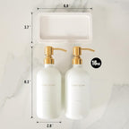 Gold Soap Dispenser Set, Glass Soap Dispenser with Stainless Steel Pump, Perfect for Modern Kitchen Counter Decor. (Gold)
