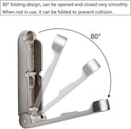 4Pcs Folding Coat Hooks, Zinc Alloy Folding Wall Hook for Hanging Coat Scarf Hat Robe Key Purse, Foldable Invisible Hook with Screws (Silver)