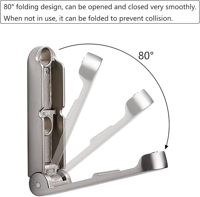 4Pcs Folding Coat Hooks, Zinc Alloy Folding Wall Hook for Hanging Coat Scarf Hat Robe Key Purse, Foldable Invisible Hook with Screws (Silver)
