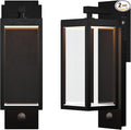 Dusk to Dawn Outdoor Wall Light with Built-in LED, 3 Adjustable Modes, All Aluminum Waterproof IP65 - Exterior Light Fixture for Porch, Garage, Front Door, House, 2 Pack