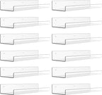 upsimples 12 Pack Acrylic Shelves Wall Organizer and Storage, 15" Display Shelf for Figure, Toy Cars, Perfume, Kids Bookshelf for Bedroom, Nursery, Craft Room, Clear