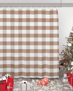 Vandarllin Rustic Brown White Buffalo Check Plaid Pattern Shower Curtain, Farmhouse Shower Curtains Set with Hooks, Waterproof Fabric Bathroom Curtains Decor Home Accessories,72X 96 Inch Extra Long