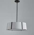 Shrine Lighting Drum Pendant Light, Modern Style, Drum Chandeliers for Dining Room, D18'' x H6'', Adjustable Chains 39'', E12*4 Sockets, White Lampshade & Black Finish