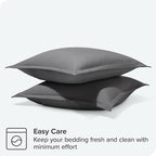 Bare Home Euro Pillow Sham Covers - Set of 2 - Premium 1800 Ultra-Soft Microfiber - Double Brushed - Bed Pillow Shams - Pillows Not Included (Set of 2, Grey)