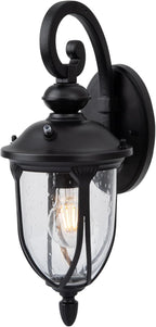 JYZ Dusk to Dawn Outdoor Wall Lantern, 16 Inch Exterior Wall Sconce Light with Clear Glass, Weatherproof Wall Mount Fixture for Front Porch, Doorway, Garage, Patio, Backyard JYOWL04