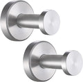 Angle Simple Bathroom Towel Hook 2 Pack, SUS304 Stainless Steel Bathrobe Coat Clothes Holder for Kitchen Cabinet Closet, Heavy Duty Wall Hook, Brushed Nickel