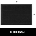 GORILLA GRIP Dirt Grabber Mesh Doormat, Low-Profile, Stain and Fade Resistant Heavy Duty Quick Dry Striped Doormats, Mats for Indoor or Outdoor Entry, Shoe Scraper, Garage Entrance Mat, 35x23, Black