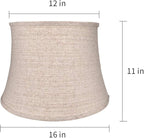 Tootoo Star Brown Large Drum Lamp Shade for Chandeliers Floor Light and Table Lamp,12x16x11" Spider,Fabric Natural Linen Hand Crafted (Brown)